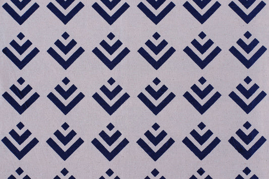 Sea Floor Textile - Dark Blue - Organic White