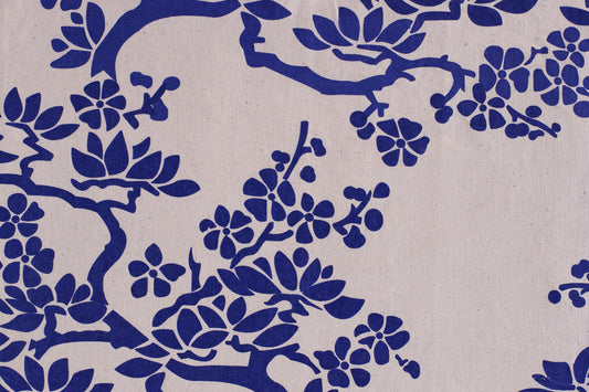Tree Branches Textile - Dark Blue - Organic White