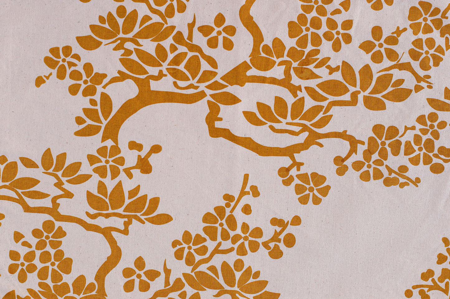 Tree Branches Table Cover - Yellow - Organic White