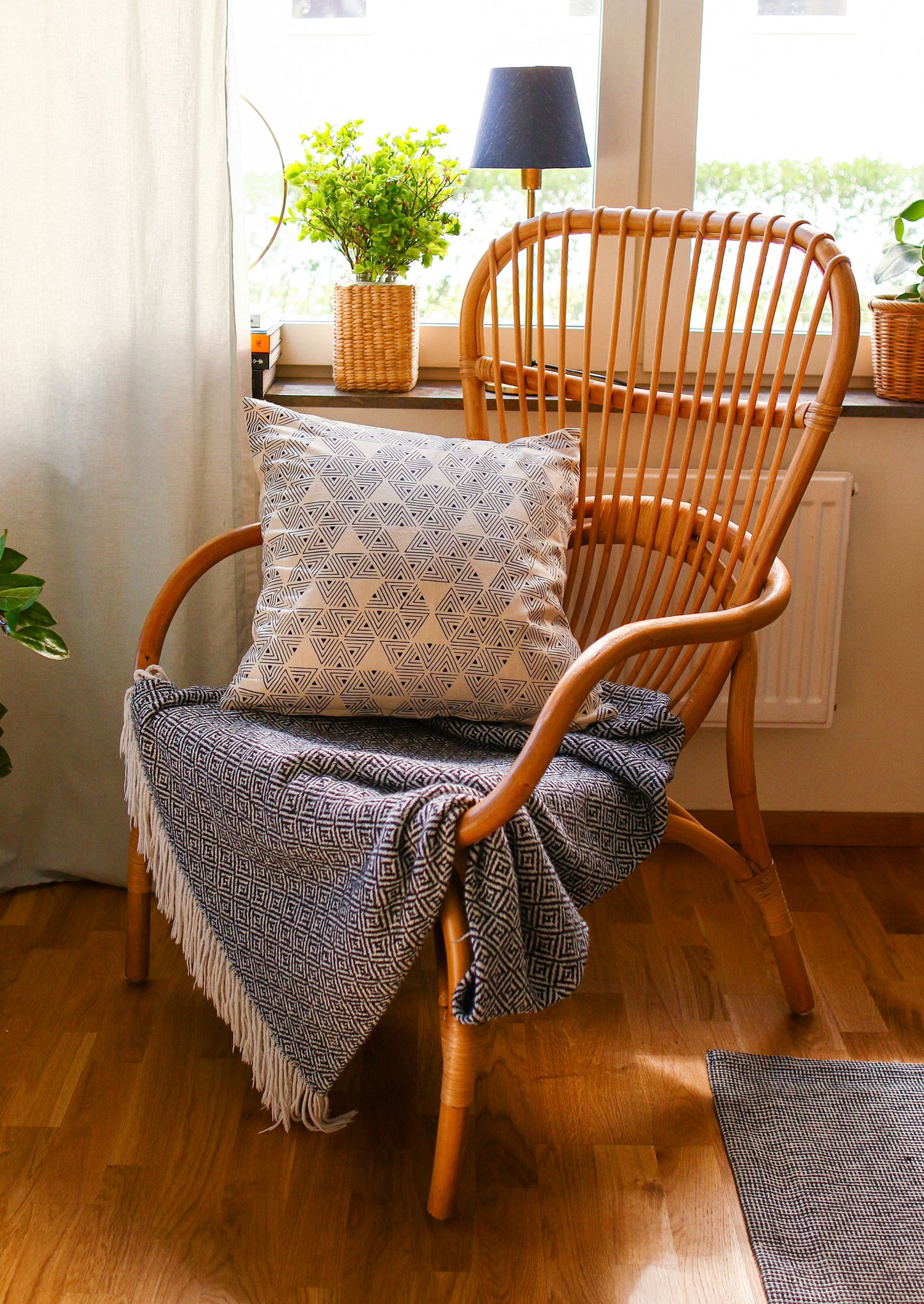 Oceano Cushion Cover 5 pcs Set - Navy Blue - Organic White