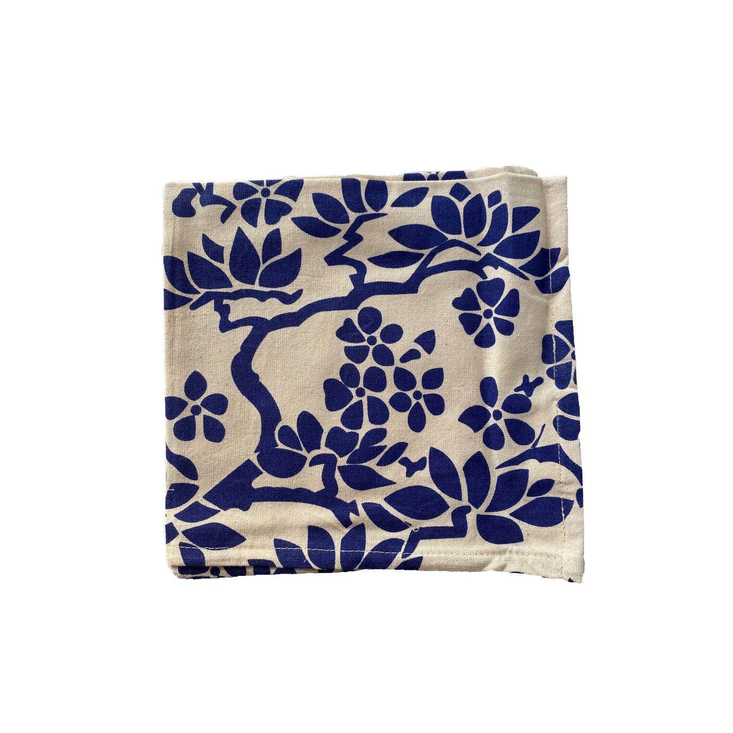 Tree Branches Napkin - Navy Blue - Organic White