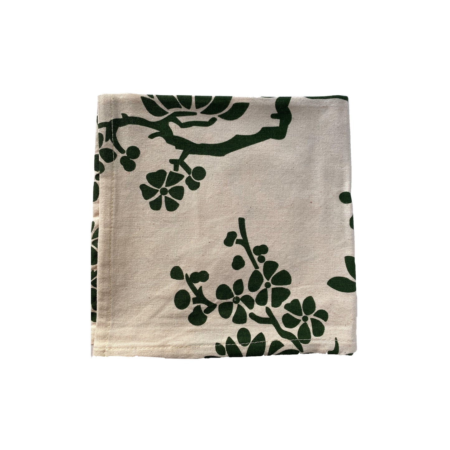 Tree Branches Napkin - Dark Green - Organic White