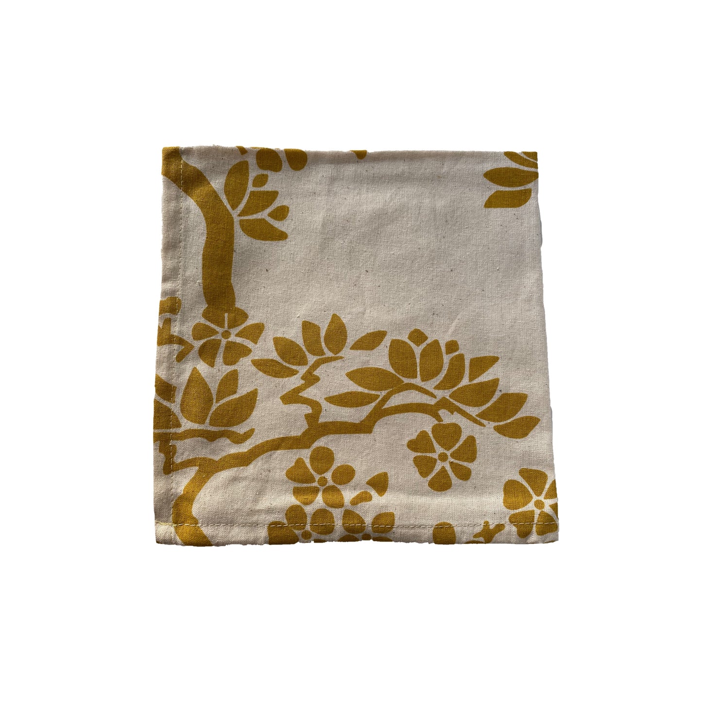 Tree Branches Napkin - Yellow - Organic White