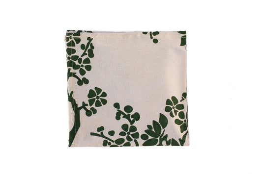 Tree Branches Napkin - Dark Green - Organic White