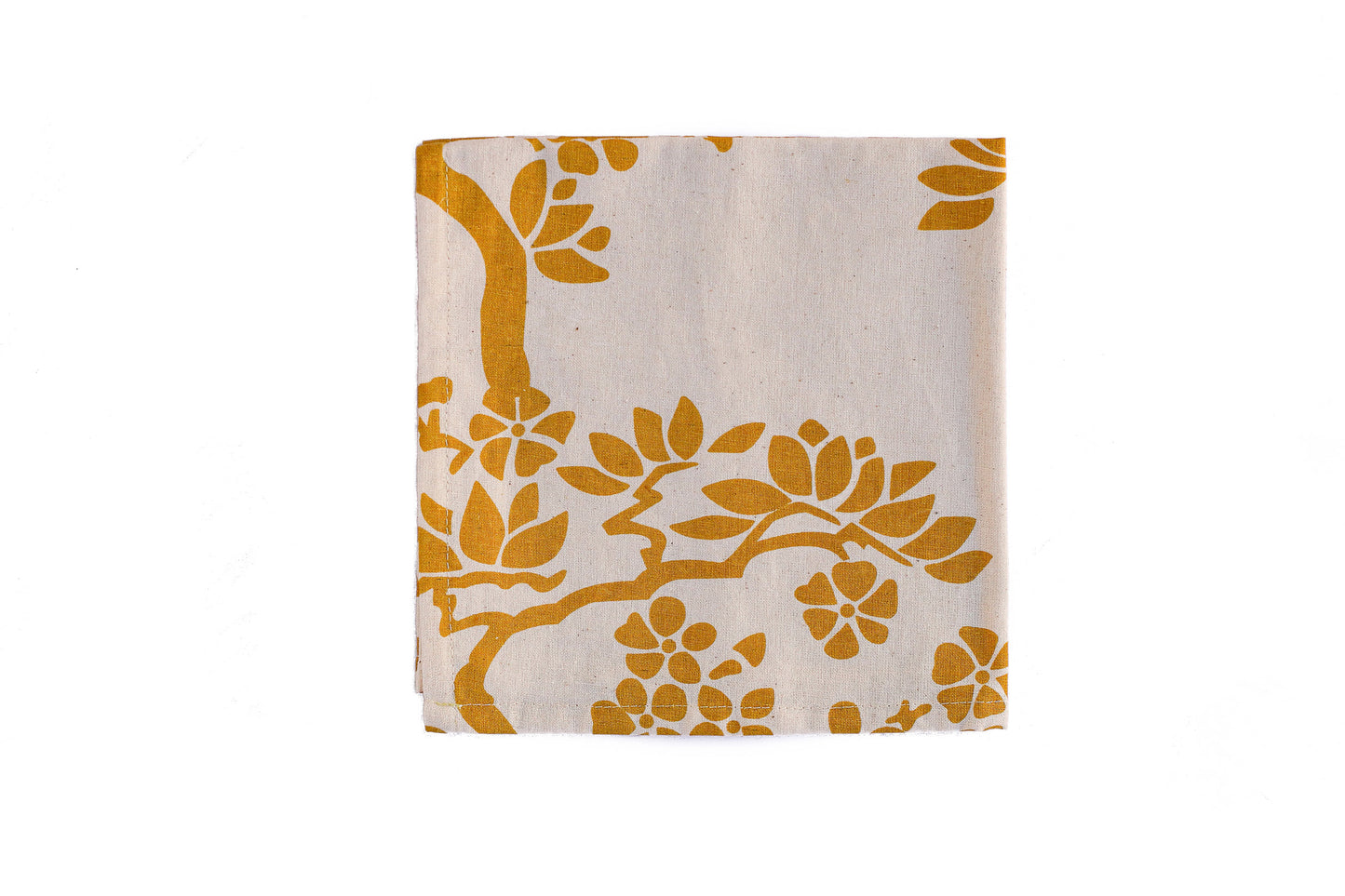 Tree Branches Napkin - Yellow - Organic White
