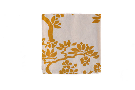 Tree Branches Napkin - Yellow - Organic White