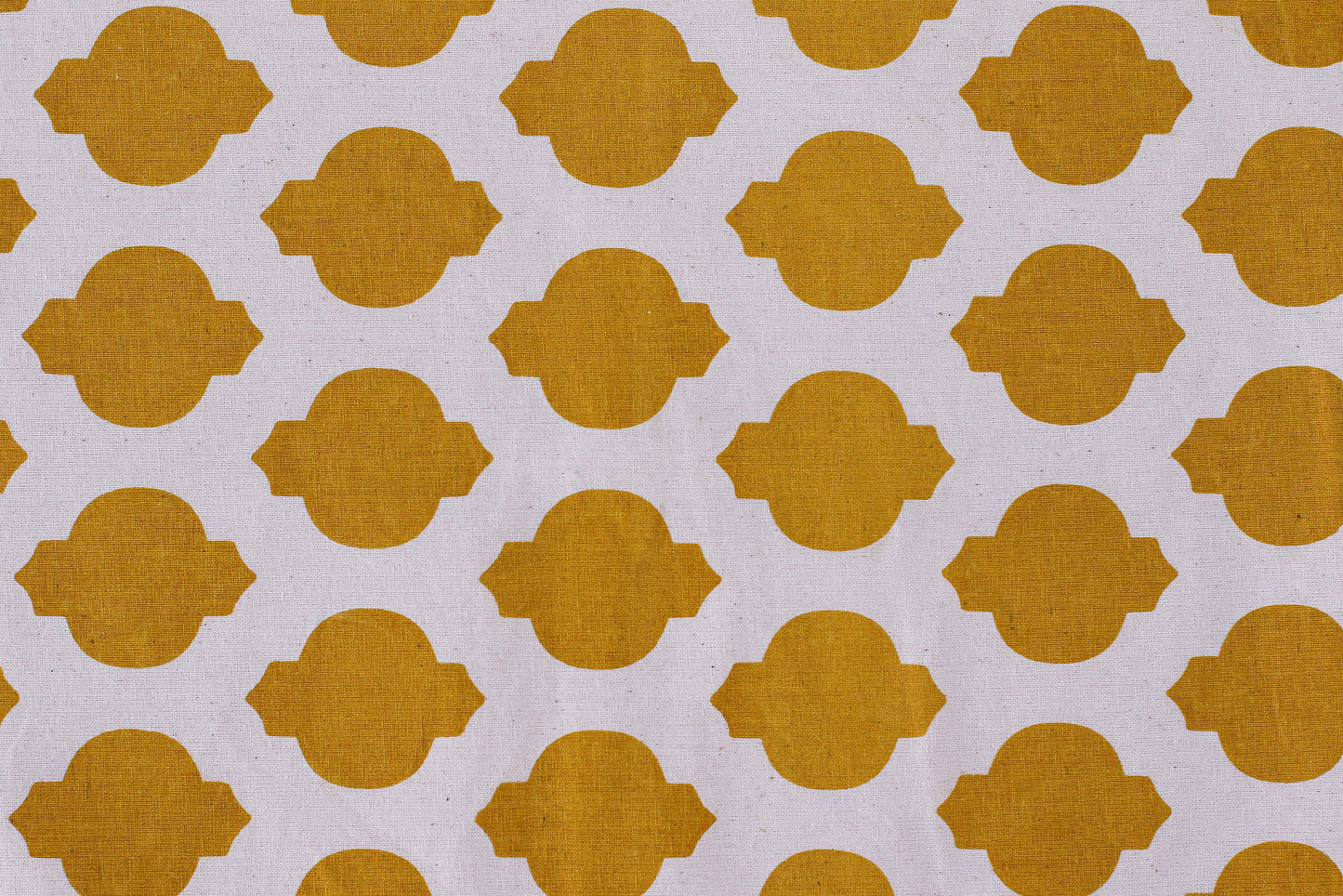 Pine Cone Textile - Yellow - Organic White