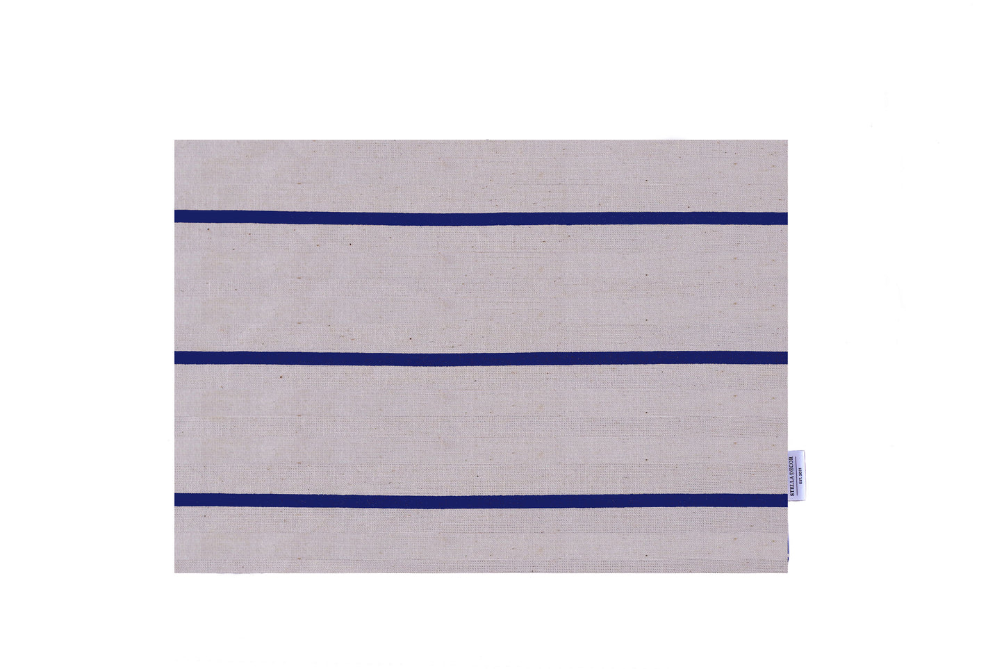 Rustique Place Mat - Navy Blue - Organic White