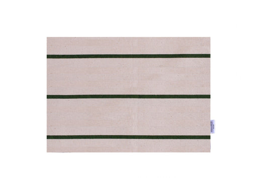 Rustique Place Mat - Dark Green - Organic White