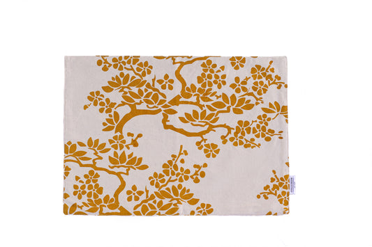 Tree Branches Place Mat - Yellow - Organic White