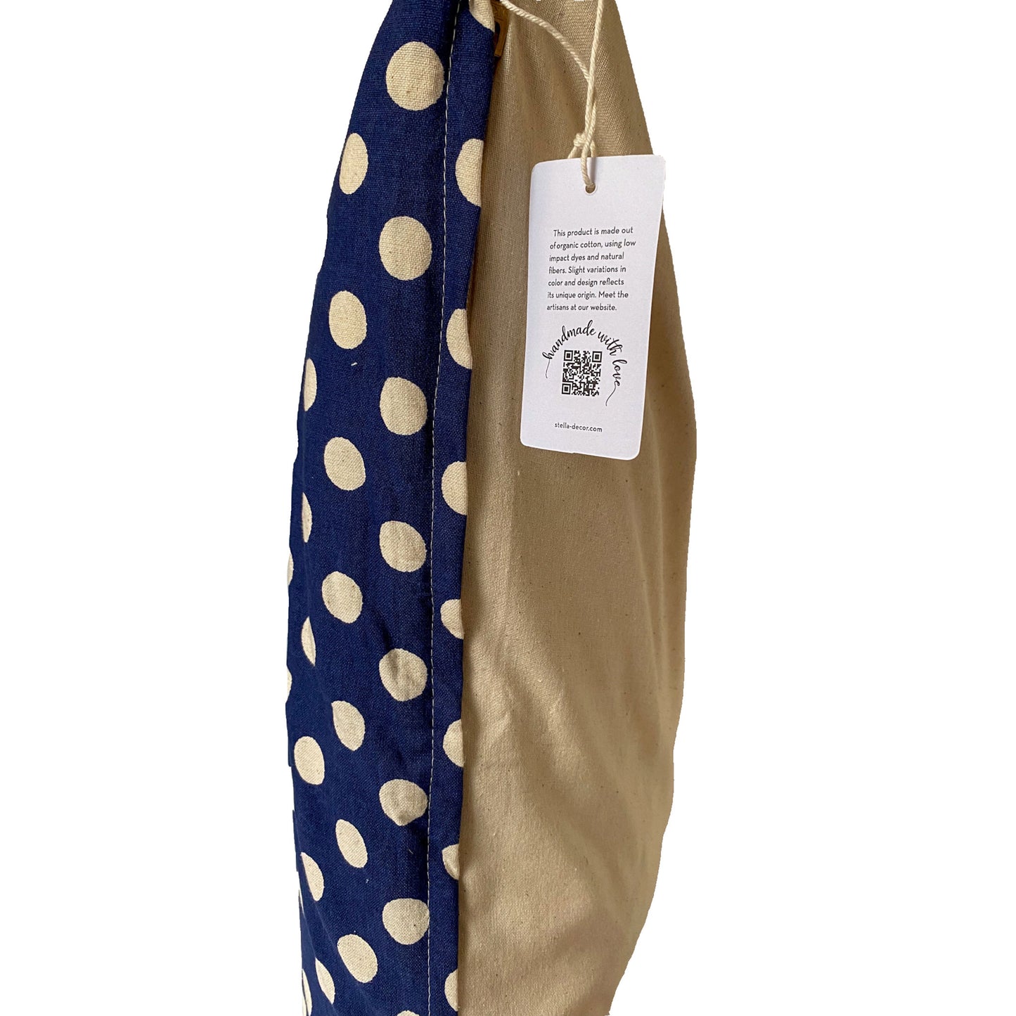 Stella Decor cushion cover side design polka dots in size 50x50 cm in color navy blue