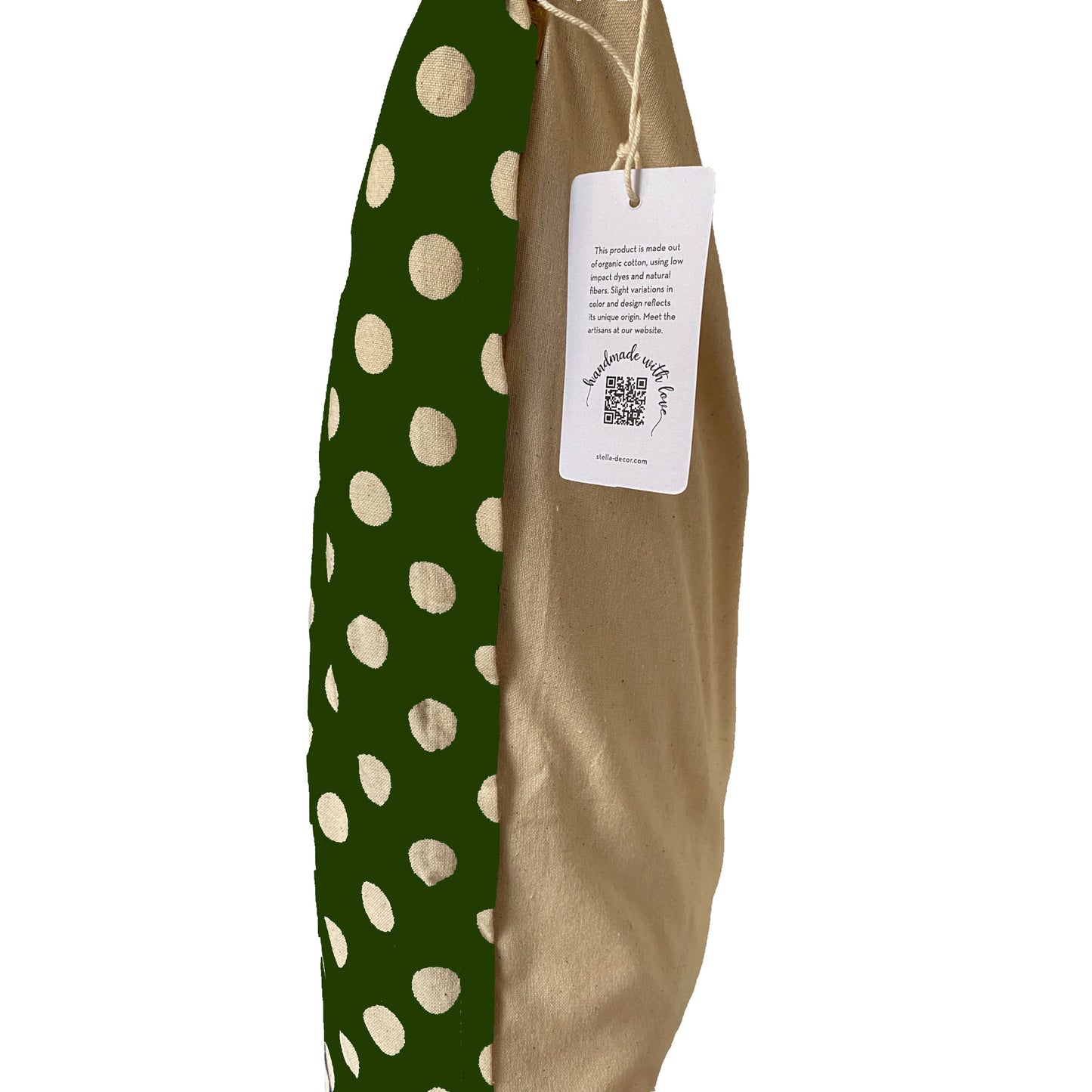 Stella Decor cushion cover design polka dots in size 50x50 cm in color green white side