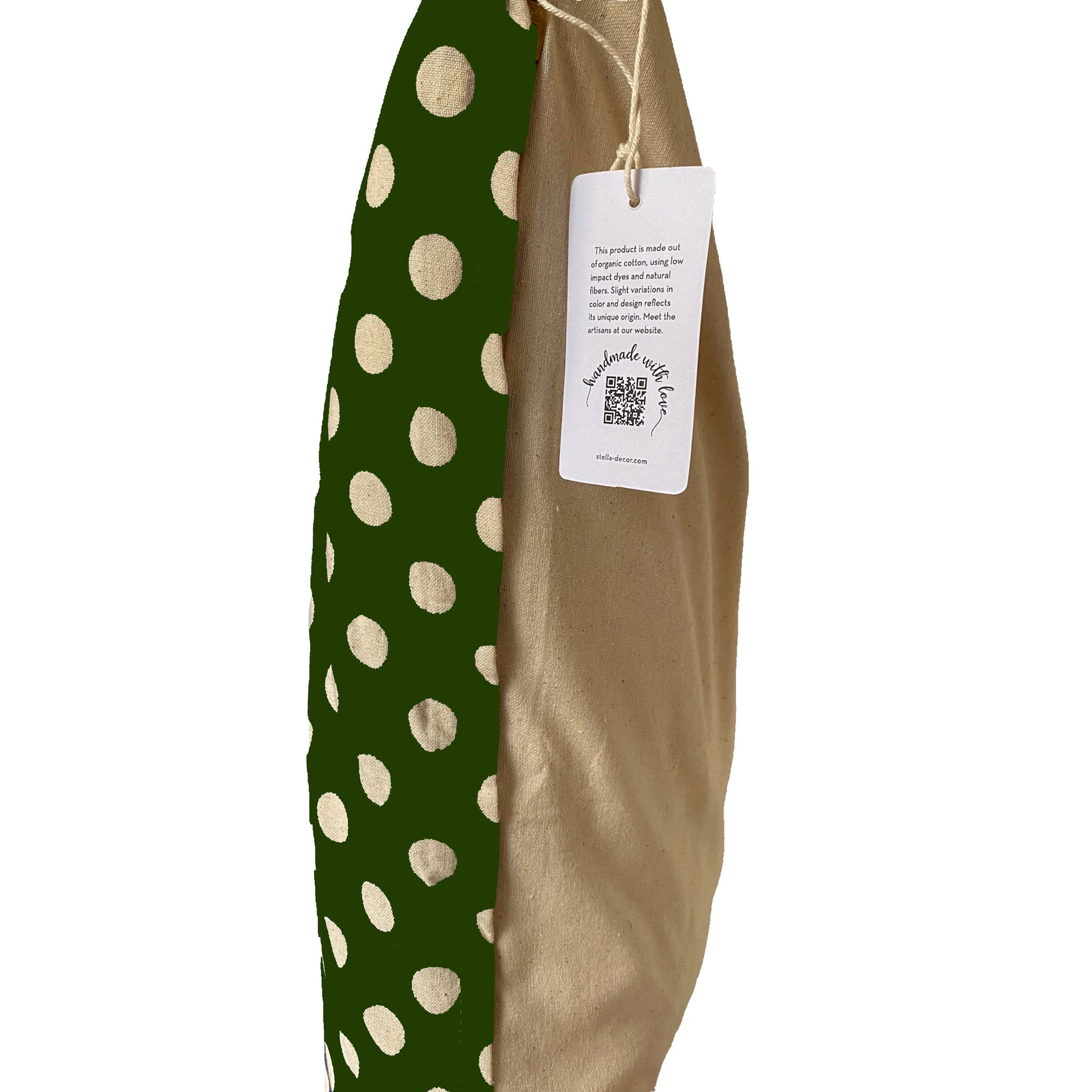 Stella Decor cushion cover design polka dots in size 50x50 cm in color green white side