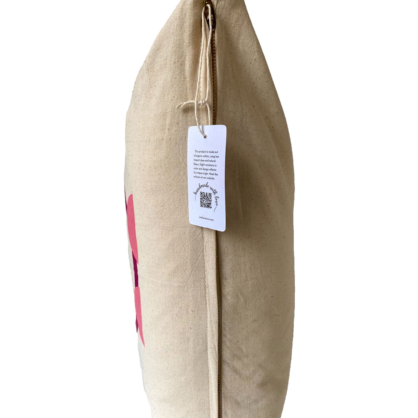 stella decor cushion cover side in design friendly penguin in color magenta