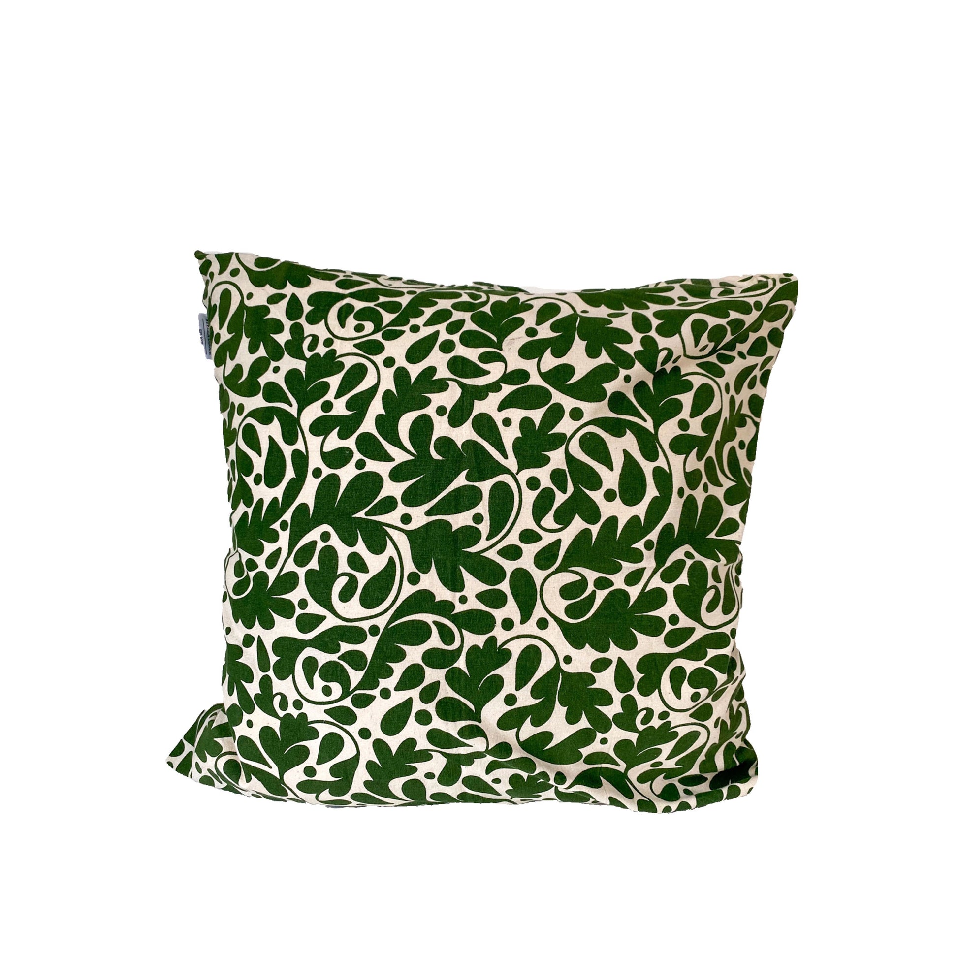 Stella Decor cushion cover with design oak leafs in size 50x50 cm in color dark green original