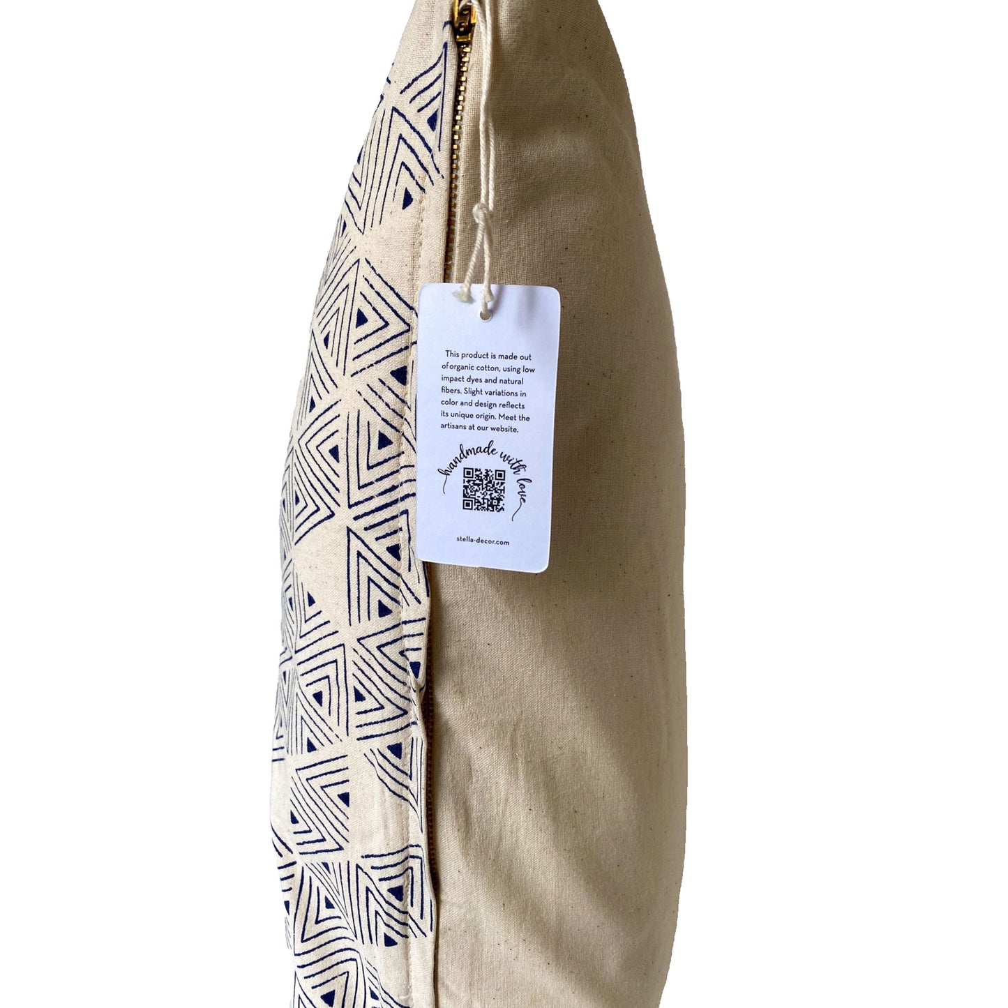 stella decor cushion cover side in design sea serpent in color navy blue white original