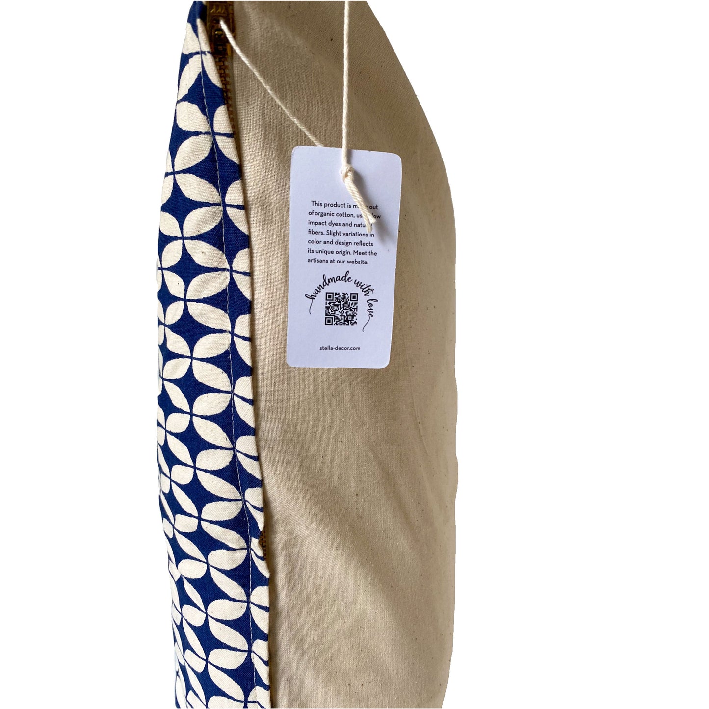 stella decor cushion cover side in design sea star in color navy blue white original