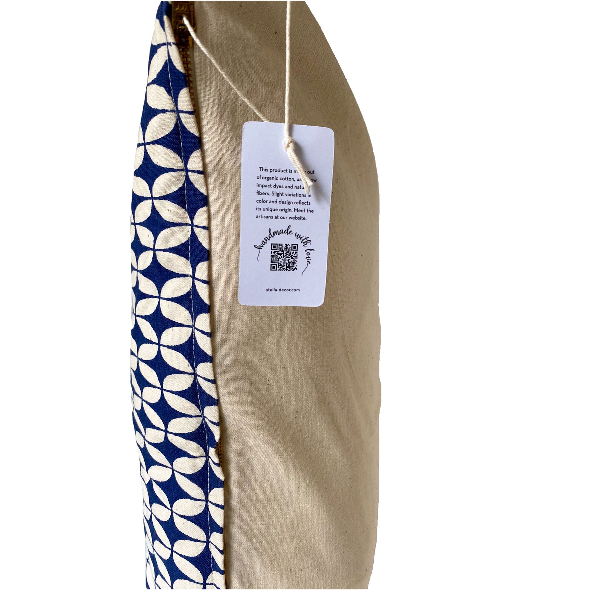 stella decor cushion cover side in design sea star in color navy blue white original