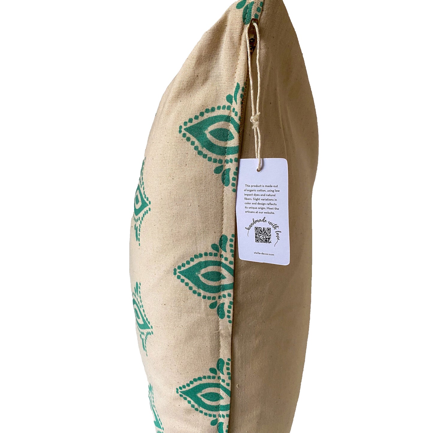 stella decor cushion cover side in design spathiphyllum flower in color turquoise original