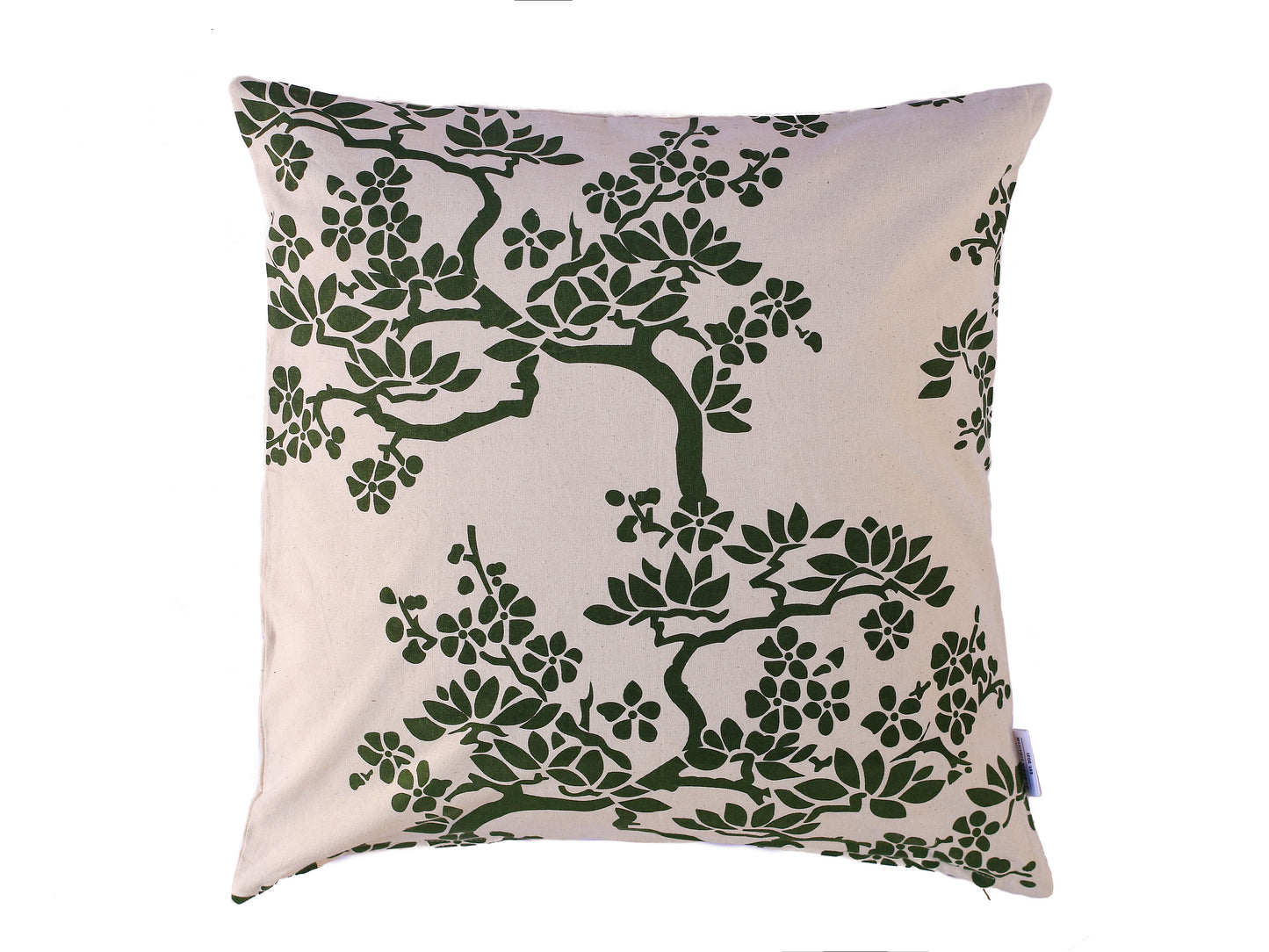 stella decor cushion cover in design tree branches in color dark green white