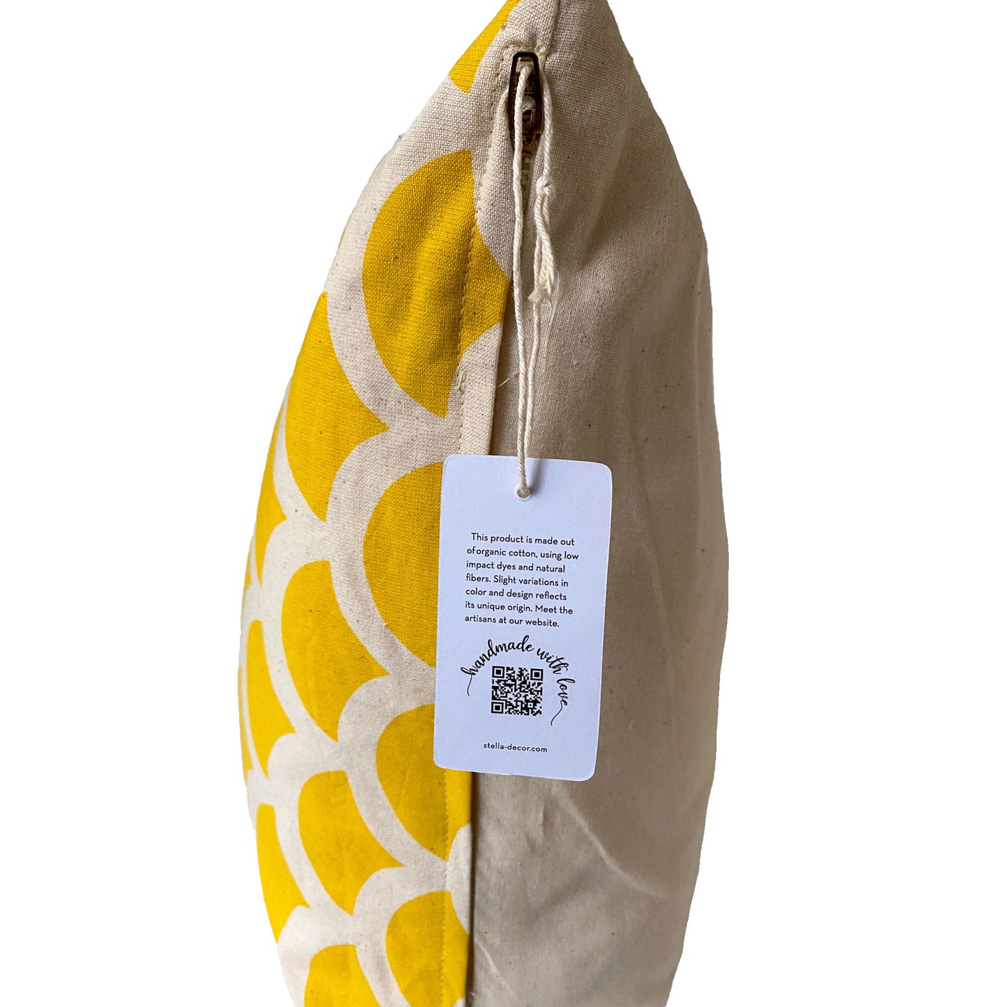 stella decor cushion cover side in design wave in color yellow original