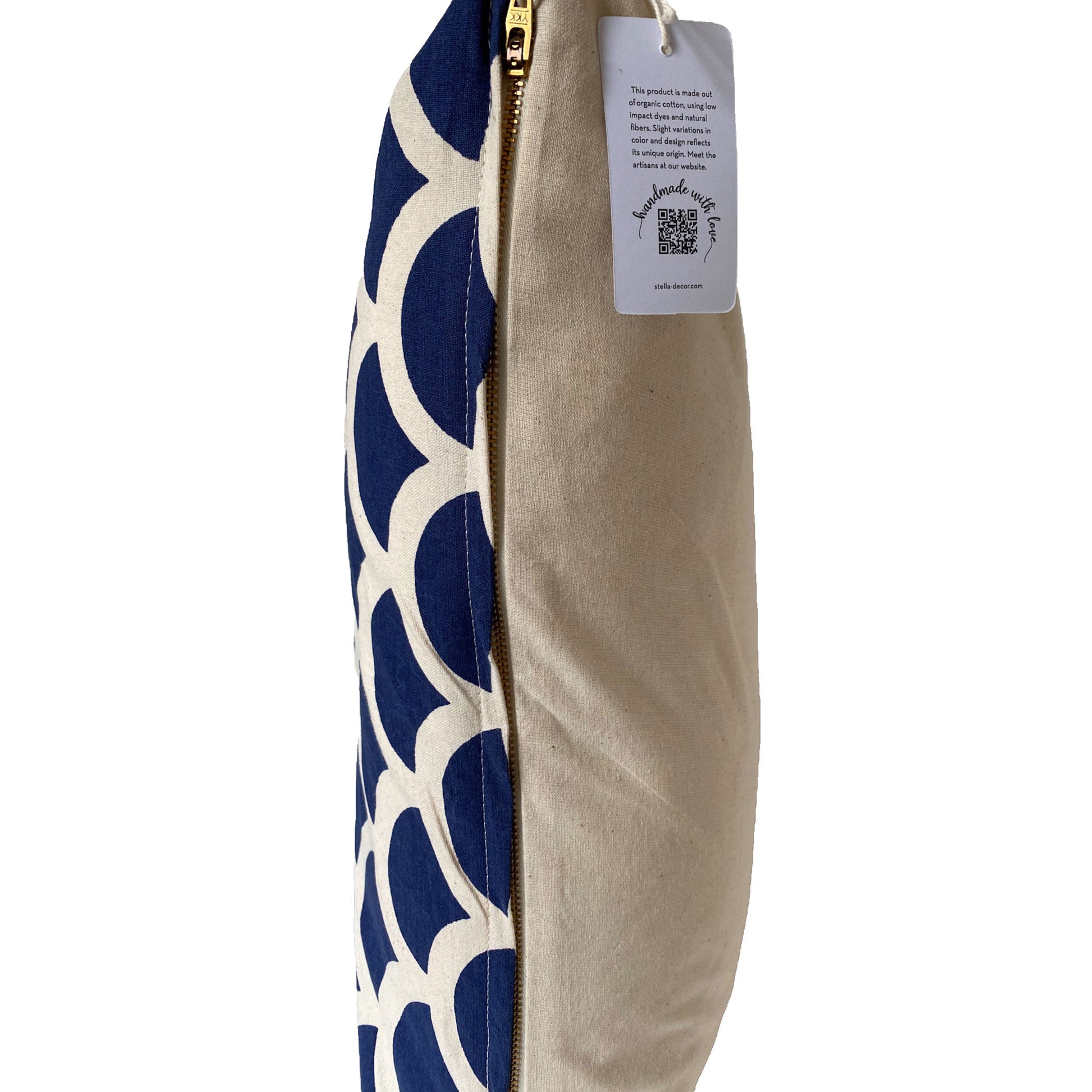 stella decor cushion cover side in design wave in color navy blue original