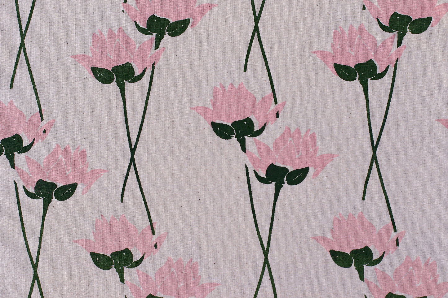 Lotus Flower Textile - Pink - Organic White