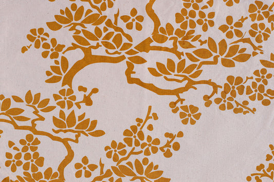 Tree Branches Textile - Yellow - Organic White