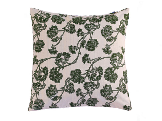 Stella Decor cushion cover design of cherry blossom in size 50x50 cm in color dark green white original