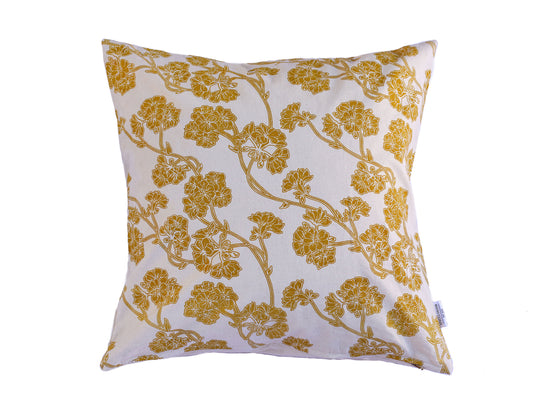 Stella Decor cushion cover design of cherry blossom in size 50x50 cm in color dark yellow white original