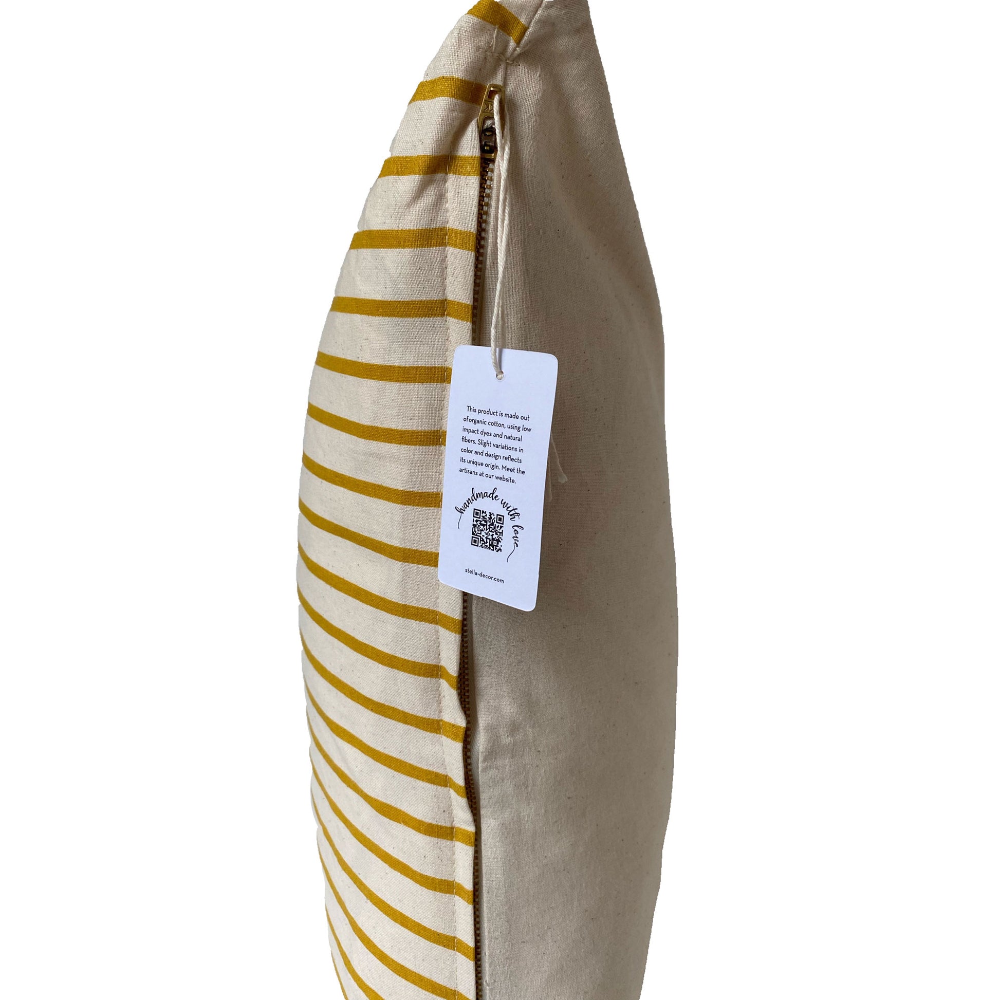 Stella Decor cushion cover side design follow the lane in size 50x50 cm in color yellow white