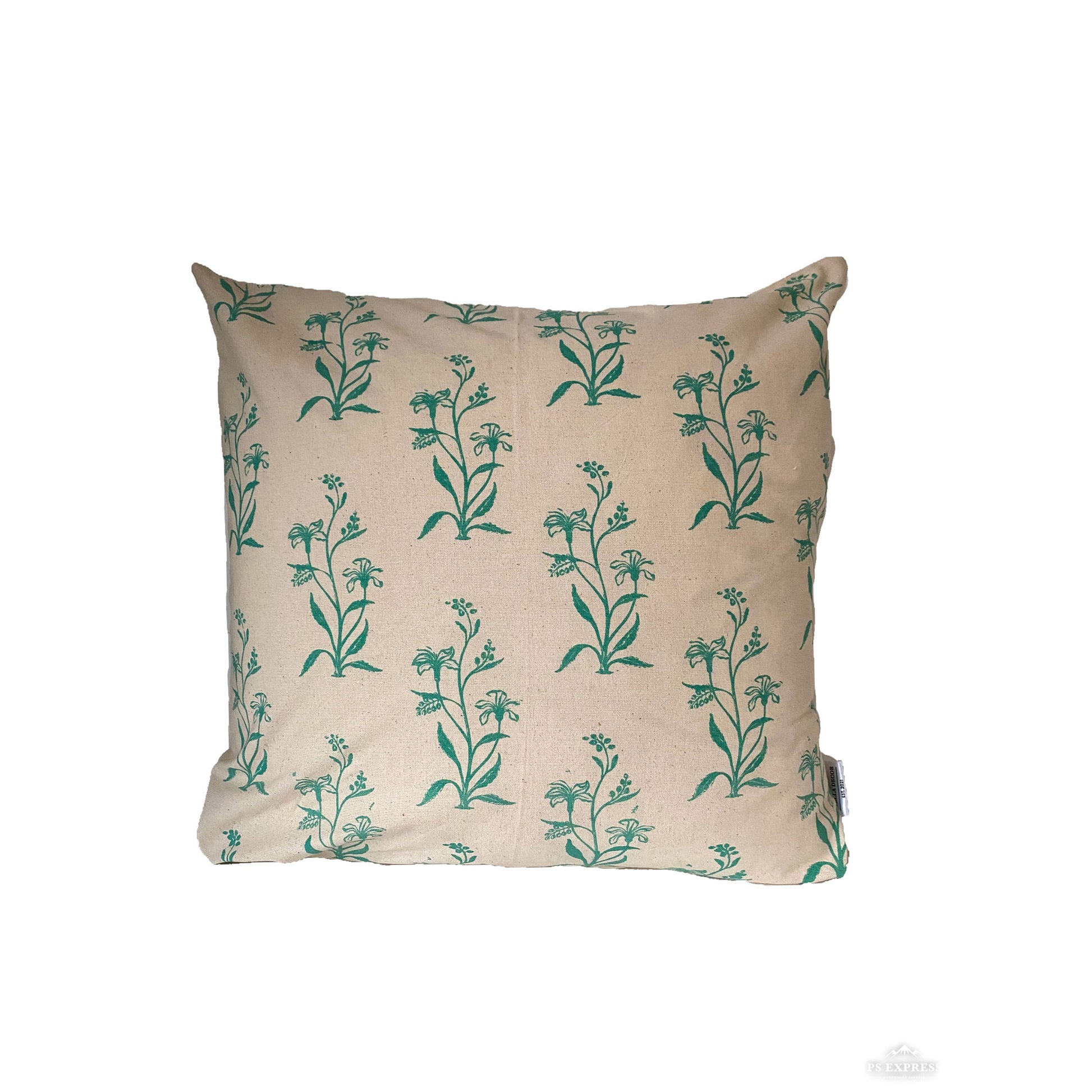 Stella Decor cushion cover with design lily flower in size 50x50 cm in color turquoise