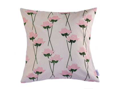 Stella Decor cushion cover with design lotus flower in size 50x50 cm in color pink