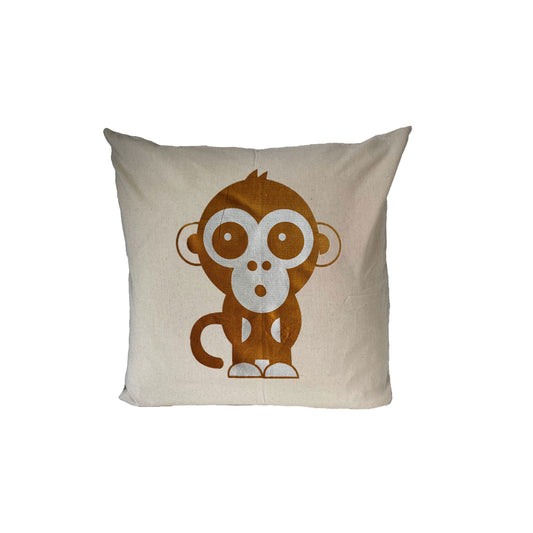 stella decor cushion cover in design monkey business in color brown