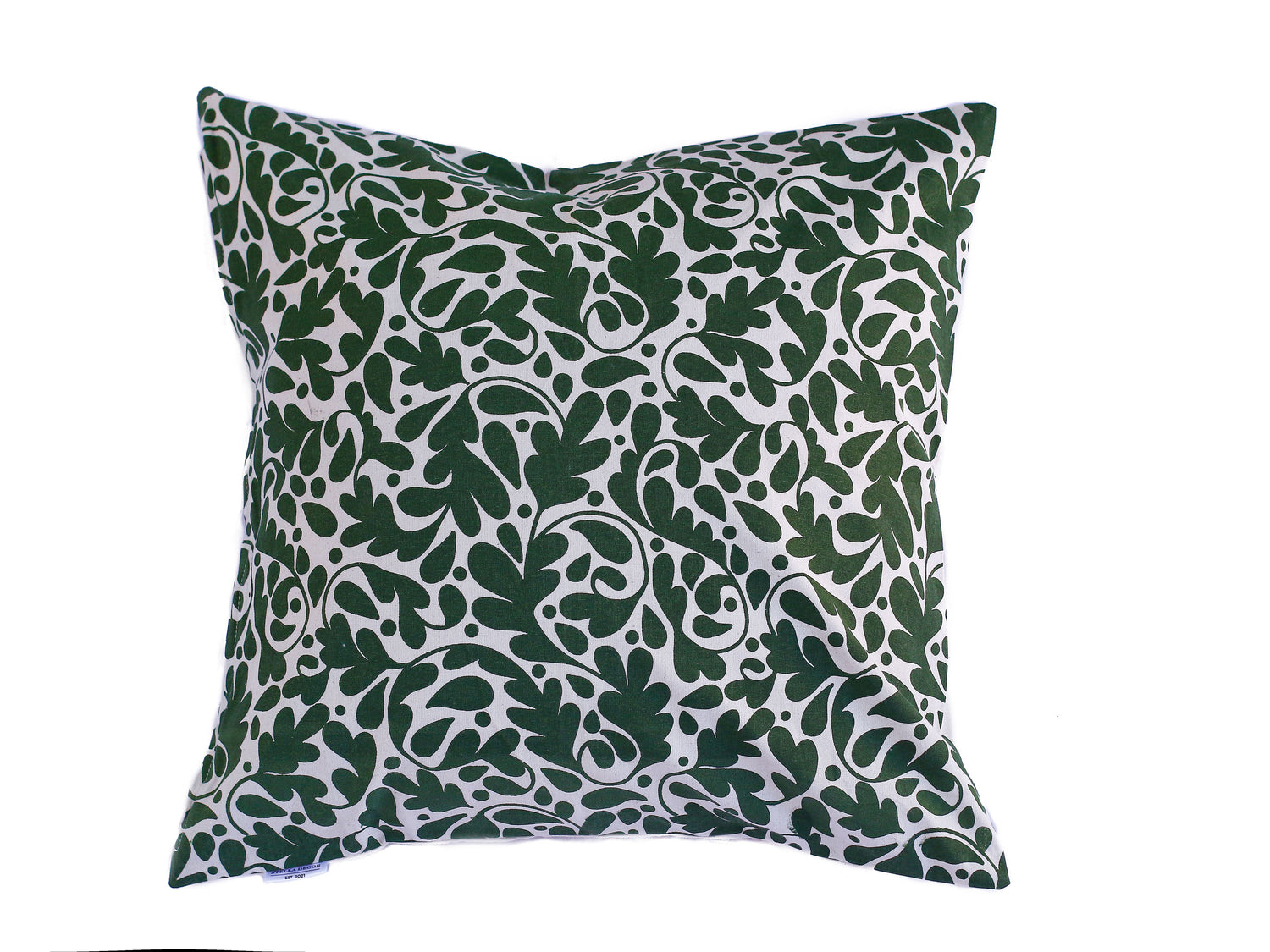 Stella Decor cushion cover with design oak leafs in size 50x50 cm in color dark green
