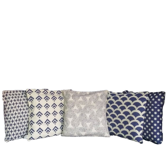 Stella Decor cushion cover collections in five pieces with design oceano in size 50x50 cm in color navy blue