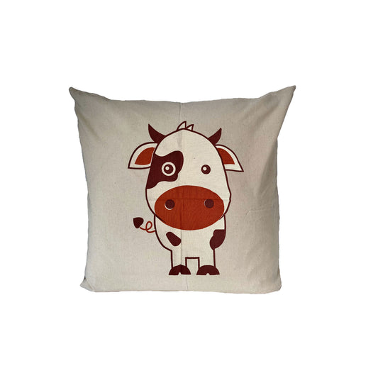 stella decor cushion cover in design oreo cow in color red brown