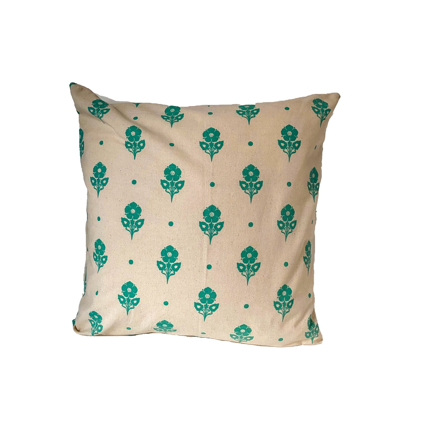 Stella Decor cushion cover with design periwinkle flower in size 50x50 cm in color turquoise original