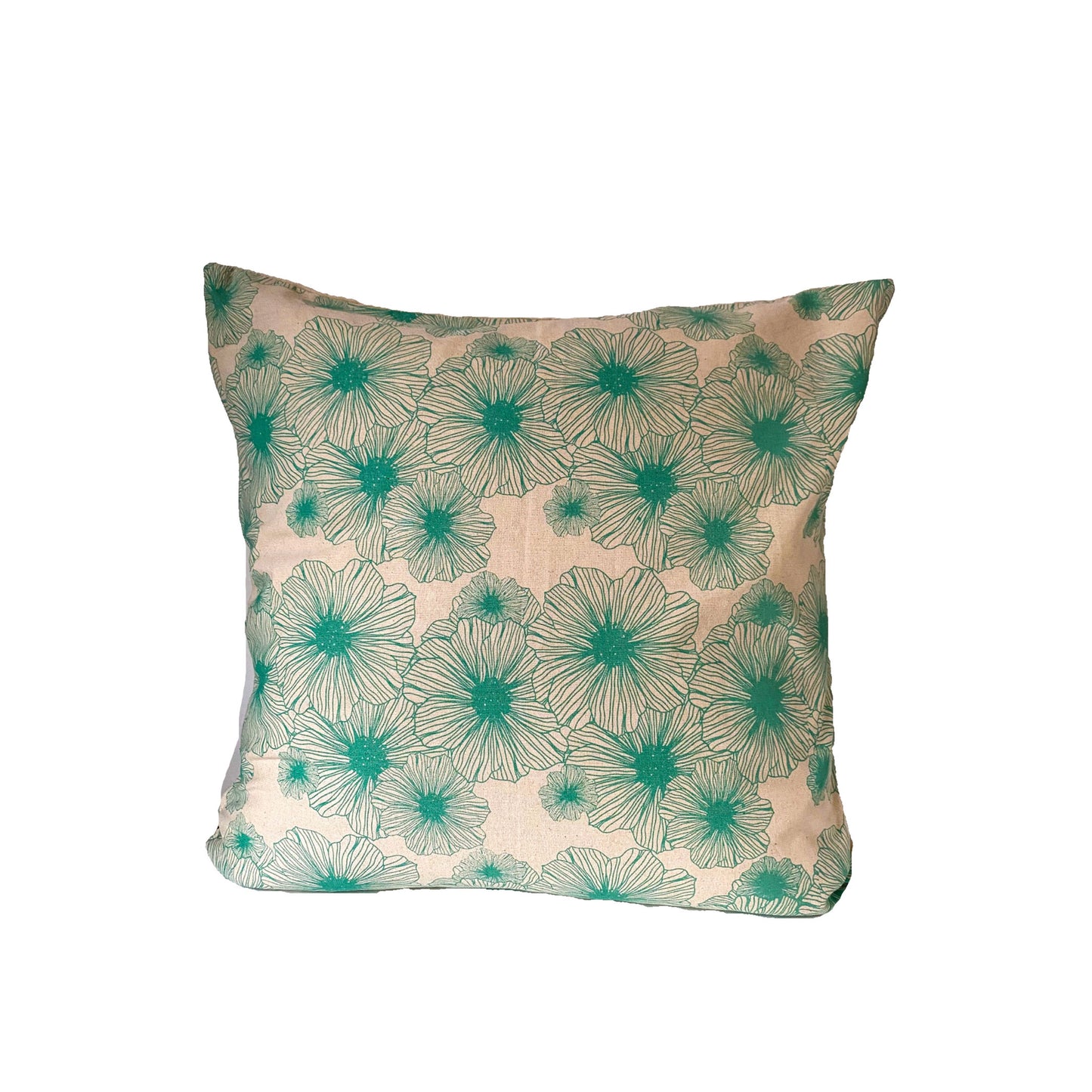 Stella Decor cushion cover with design poppy flower in size 50x50 cm in color turquoise original