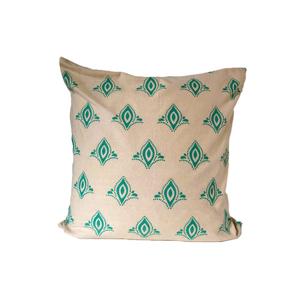 stella decor cushion cover in design spathiphyllum flower in color turquoise original