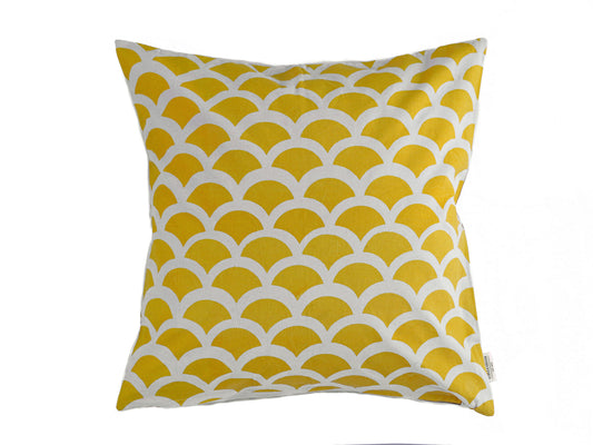 stella decor cushion cover in design wave in color bright yellow