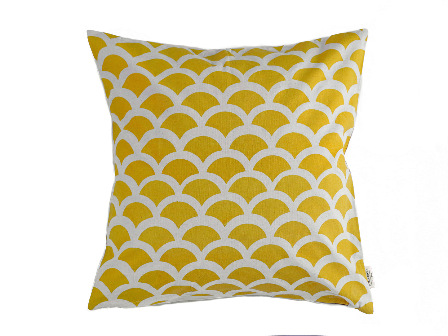 stella decor cushion cover front design in design wave in color bright yellow original