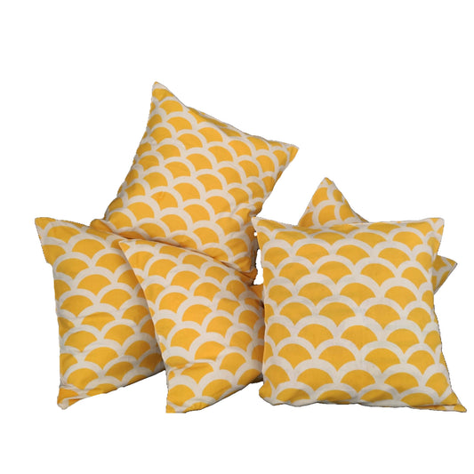 stella decor cushion cover set in design wave in color bright yellow original