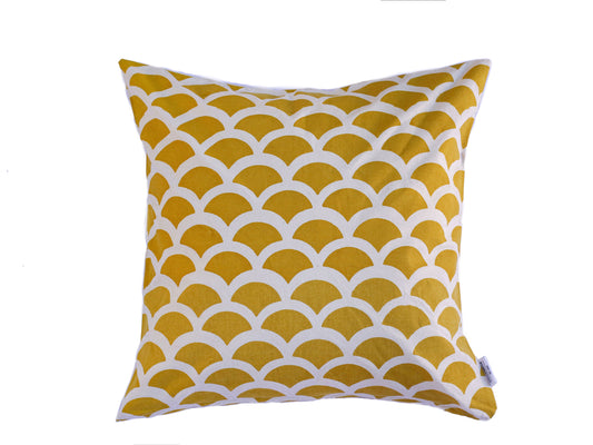stella decor cushion cover in design wave in color yellow white